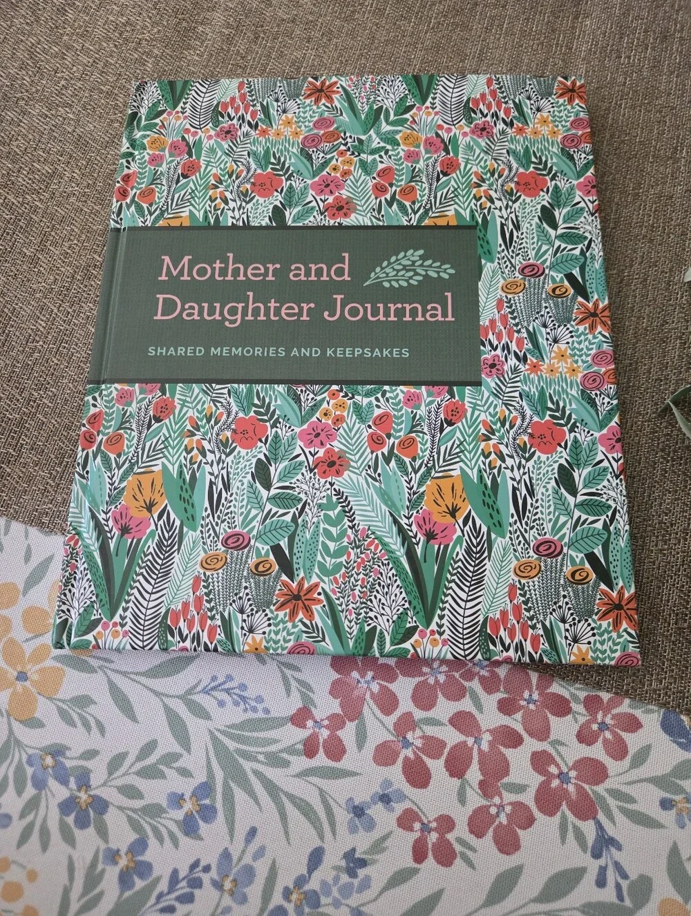 Mother and Daughter Journal — Floral Green and Pink Keepsake Notebook